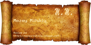 Mezey Mihály névjegykártya