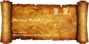 Mezey Mihály névjegykártya